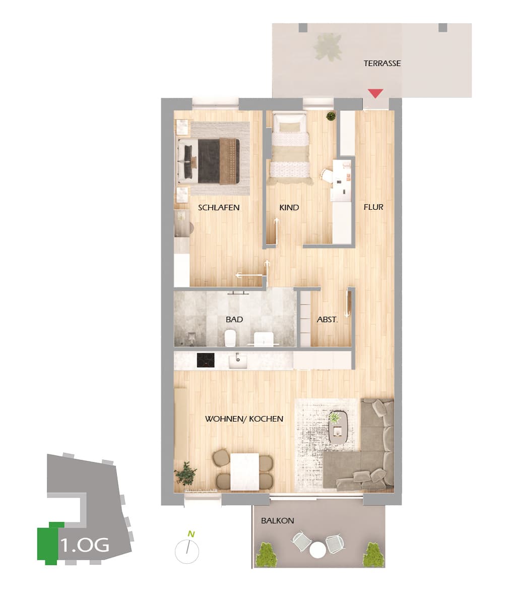 Grundriss der Wohnung 11