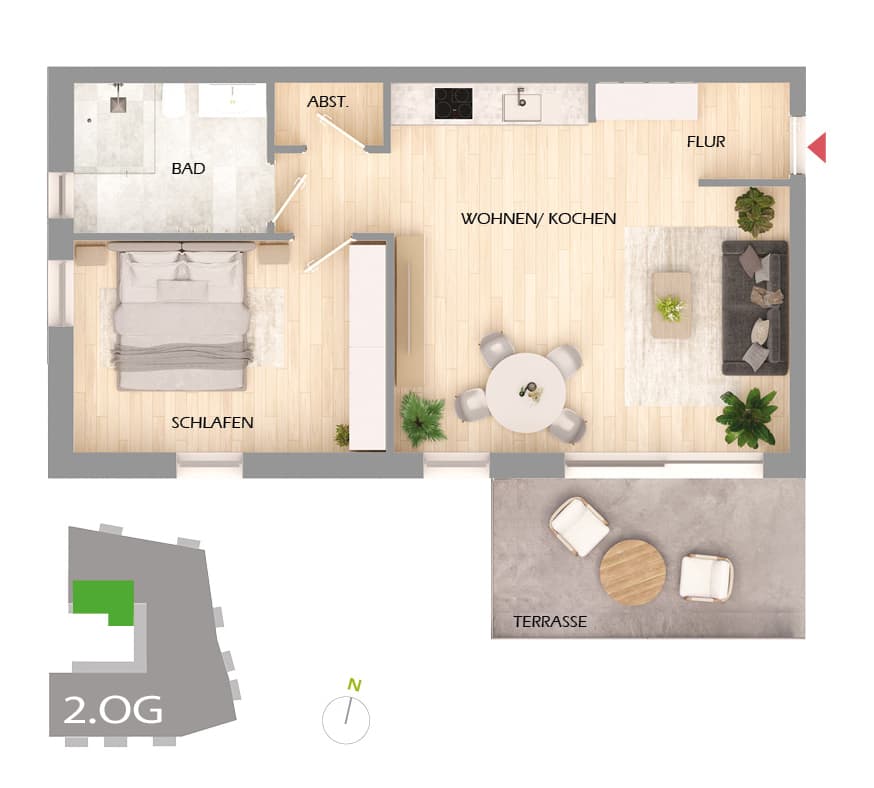 Grundriss der Wohnung 12