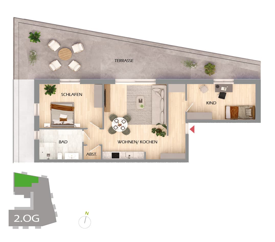 Grundriss der Wohnung 13