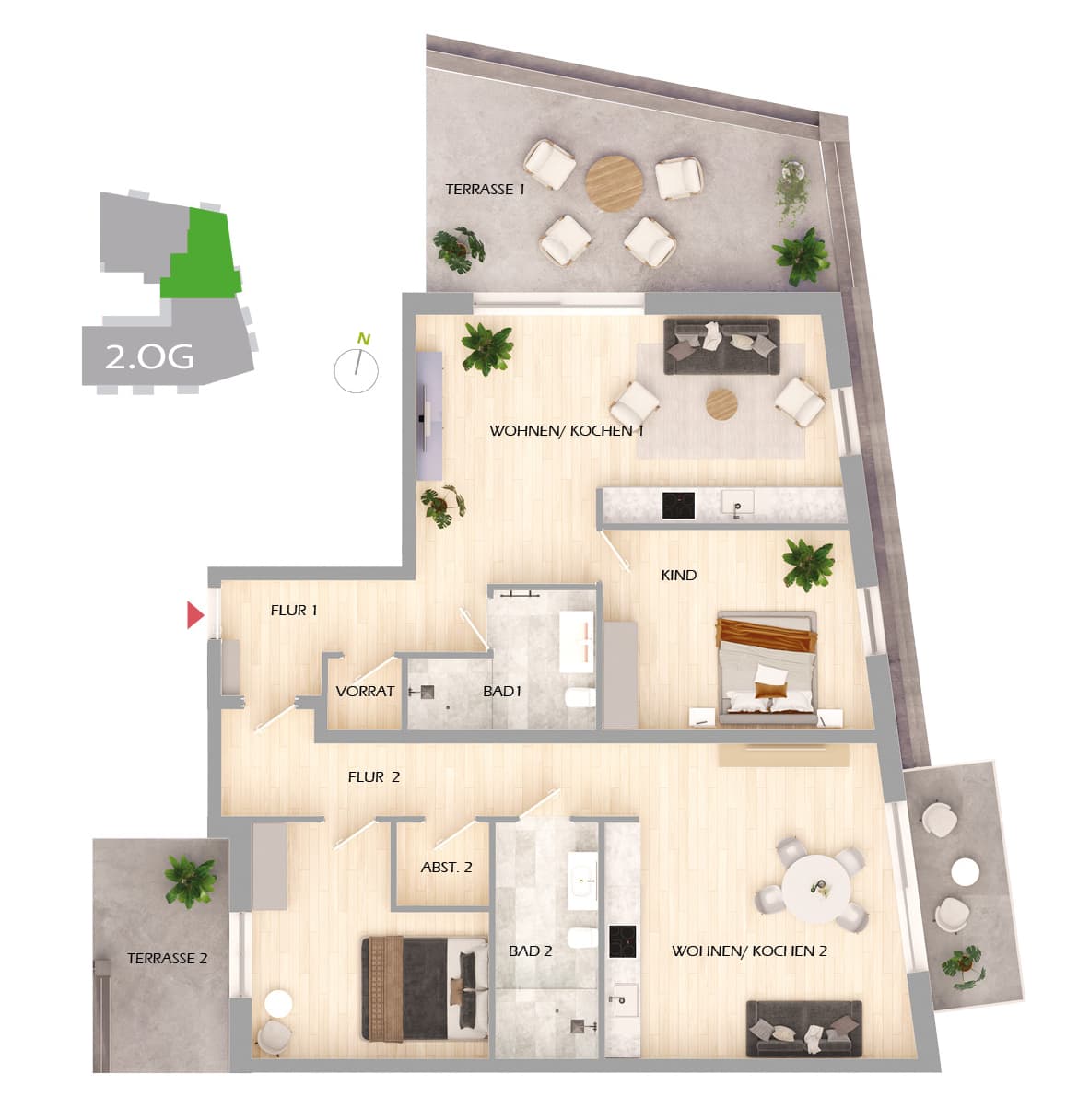 Grundriss der Wohnung 14