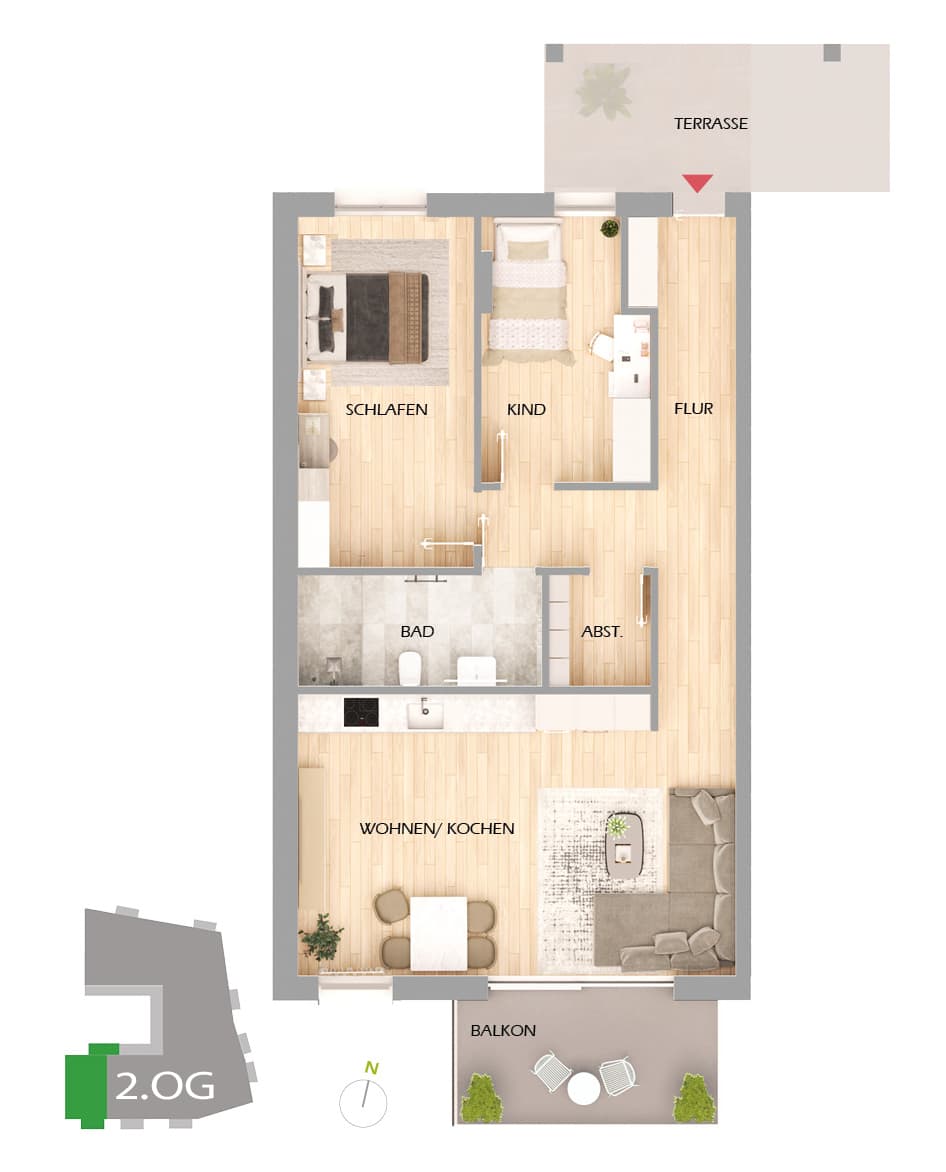 Grundriss der Wohnung 18