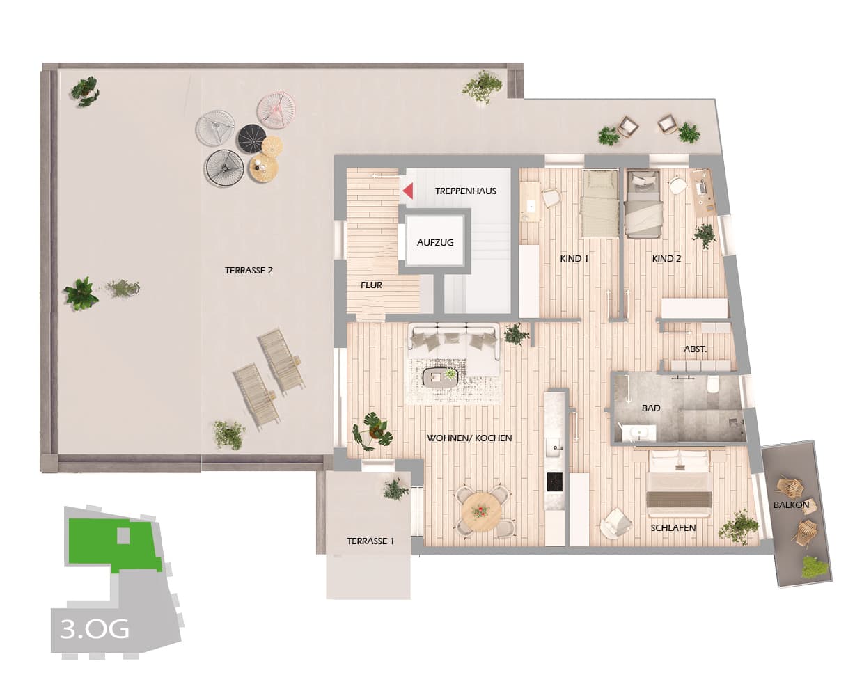 Grundriss der Wohnung 22