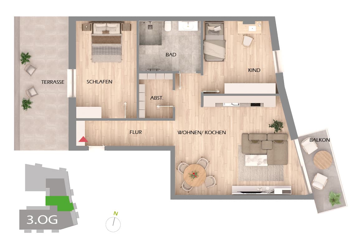 Grundriss der Wohnung 25