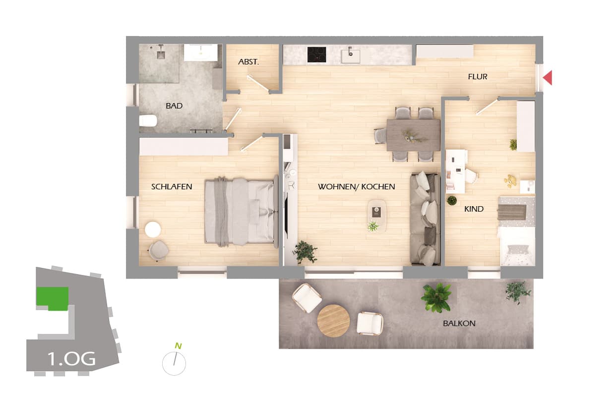 Grundriss der Wohnung 5