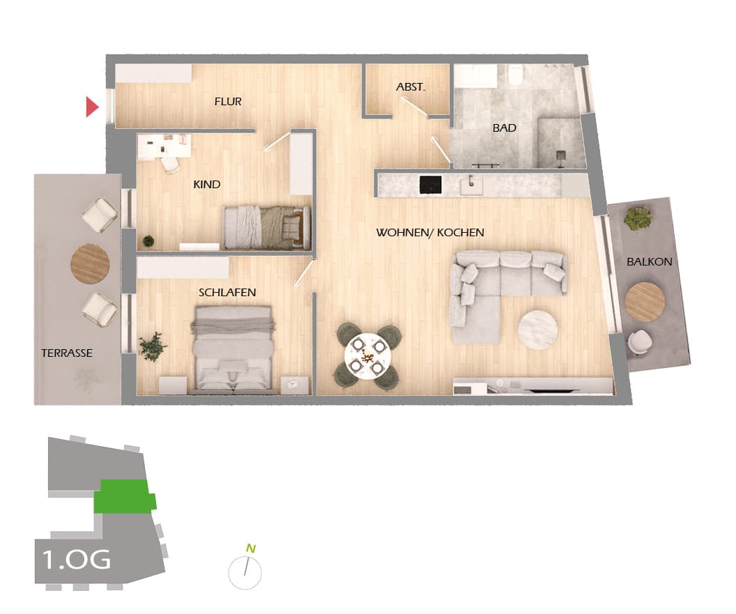 Grundriss der Wohnung 6